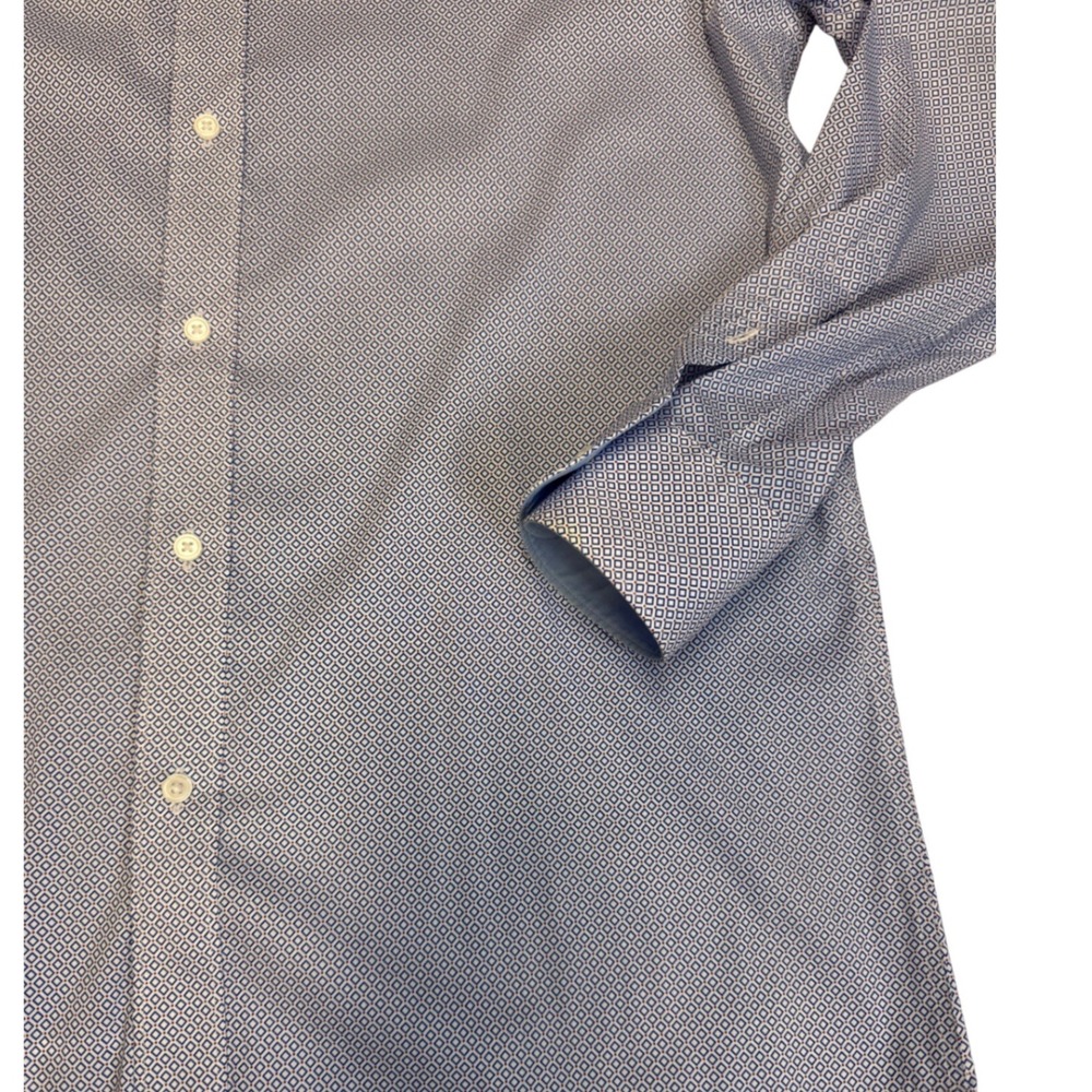 Psycho Bunny Modern Fit Geometric Print Button Down Shirt Men Size 16 34/35 - Picture 2 of 6